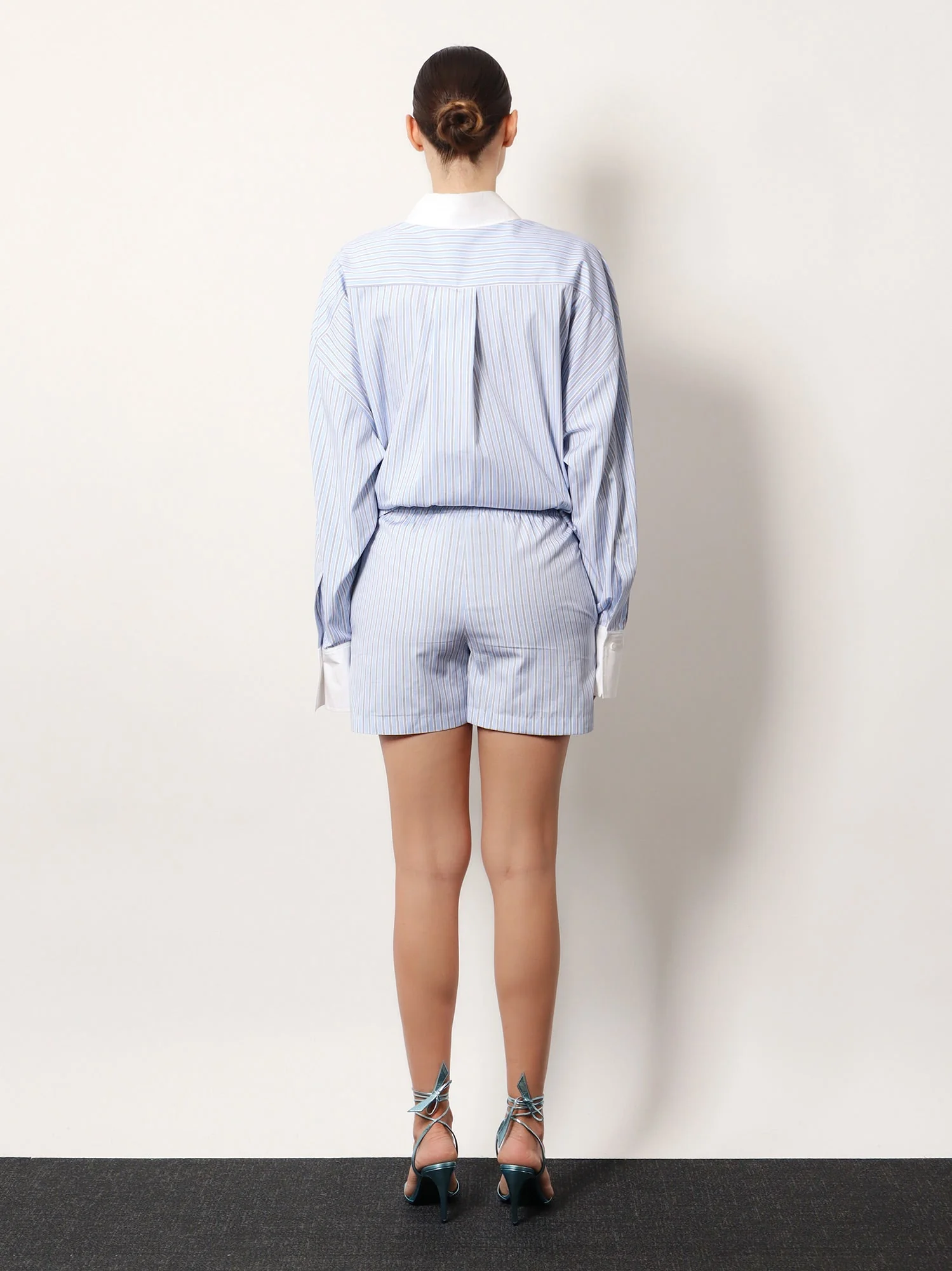 The Attico Striped Cotton Shorts - Image 3