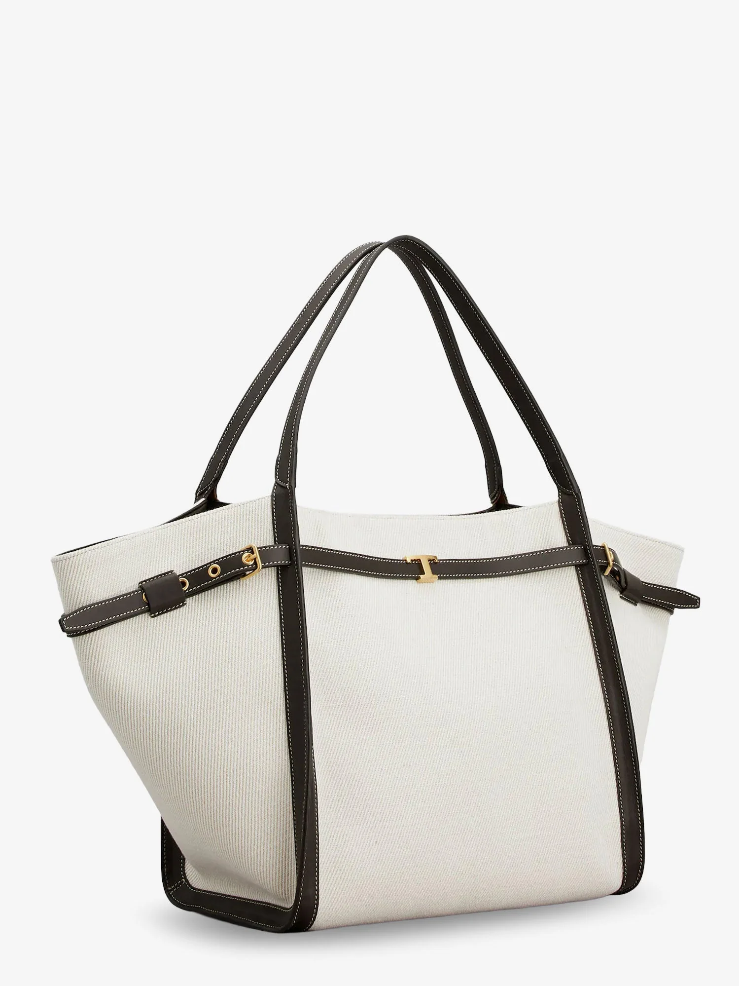 Tod's Tim Canvas And Leather Medium Shopping Bag - Image 3
