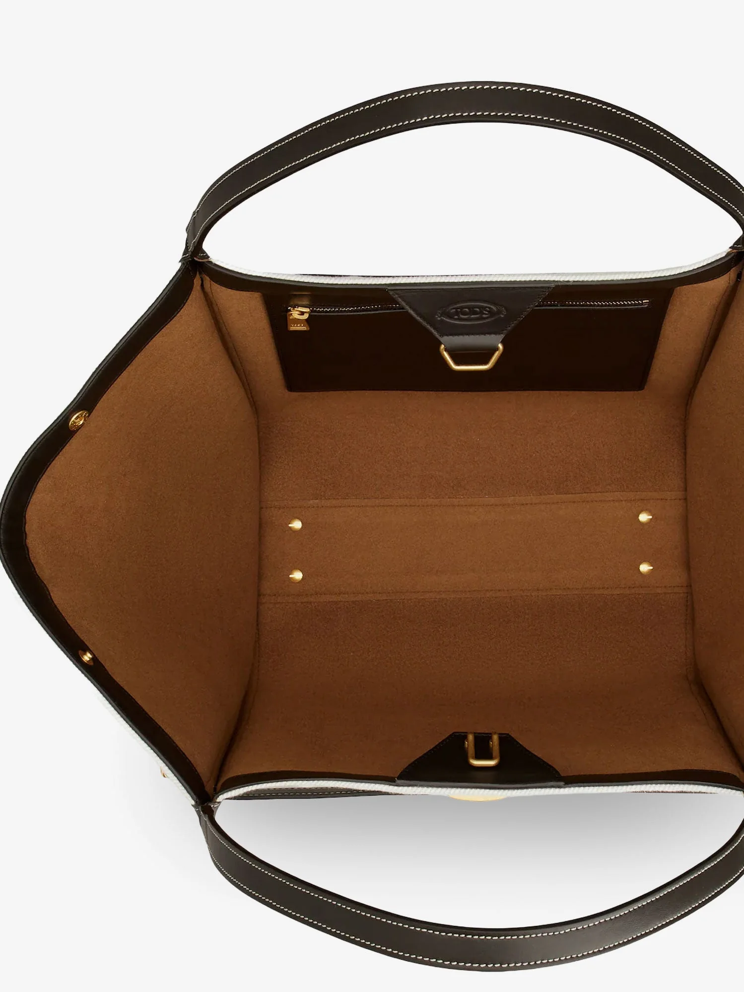 Tod's Tim Canvas And Leather Medium Shopping Bag - Image 4