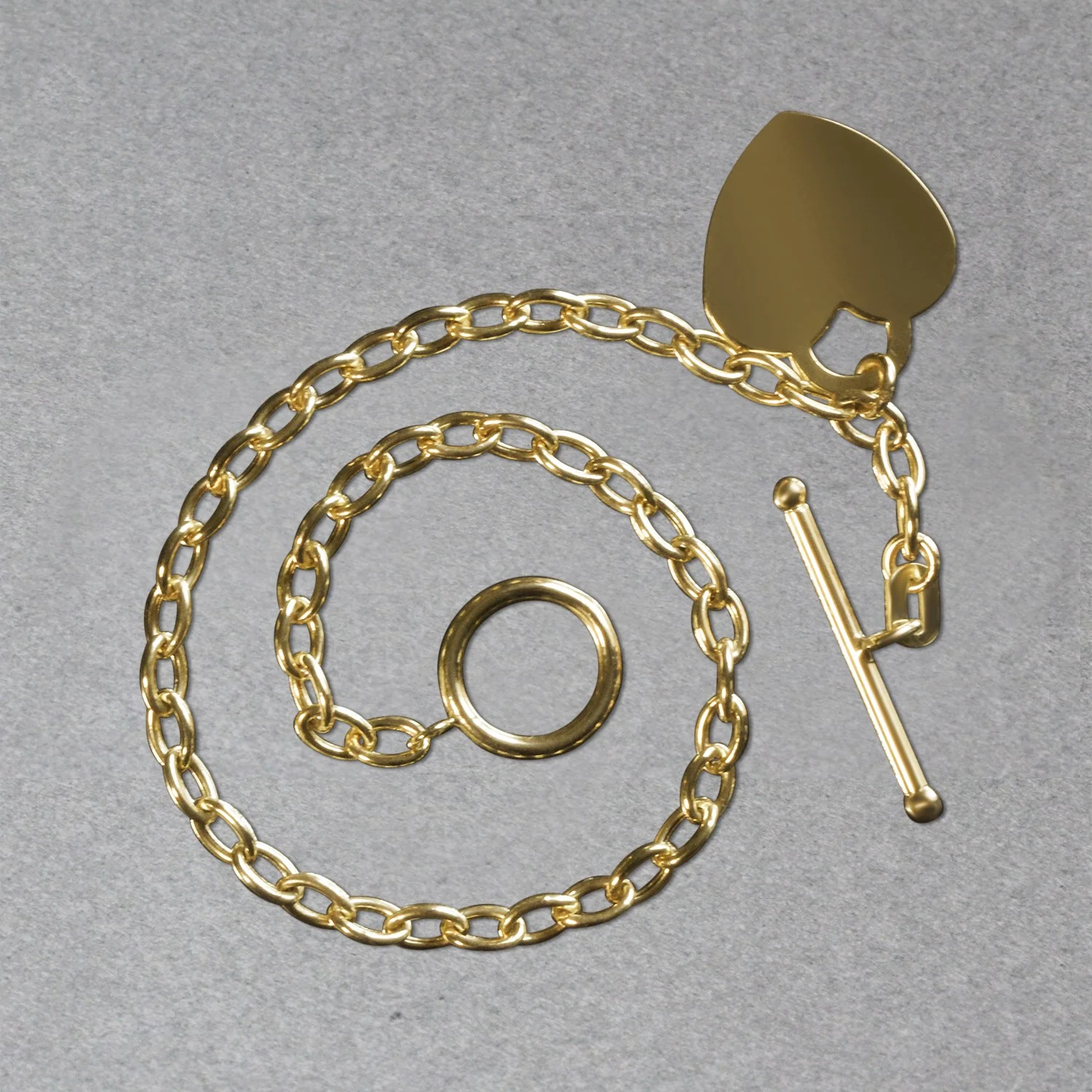 Toggle Bracelet with Heart Charm in 14k Yellow Gold - Image 6