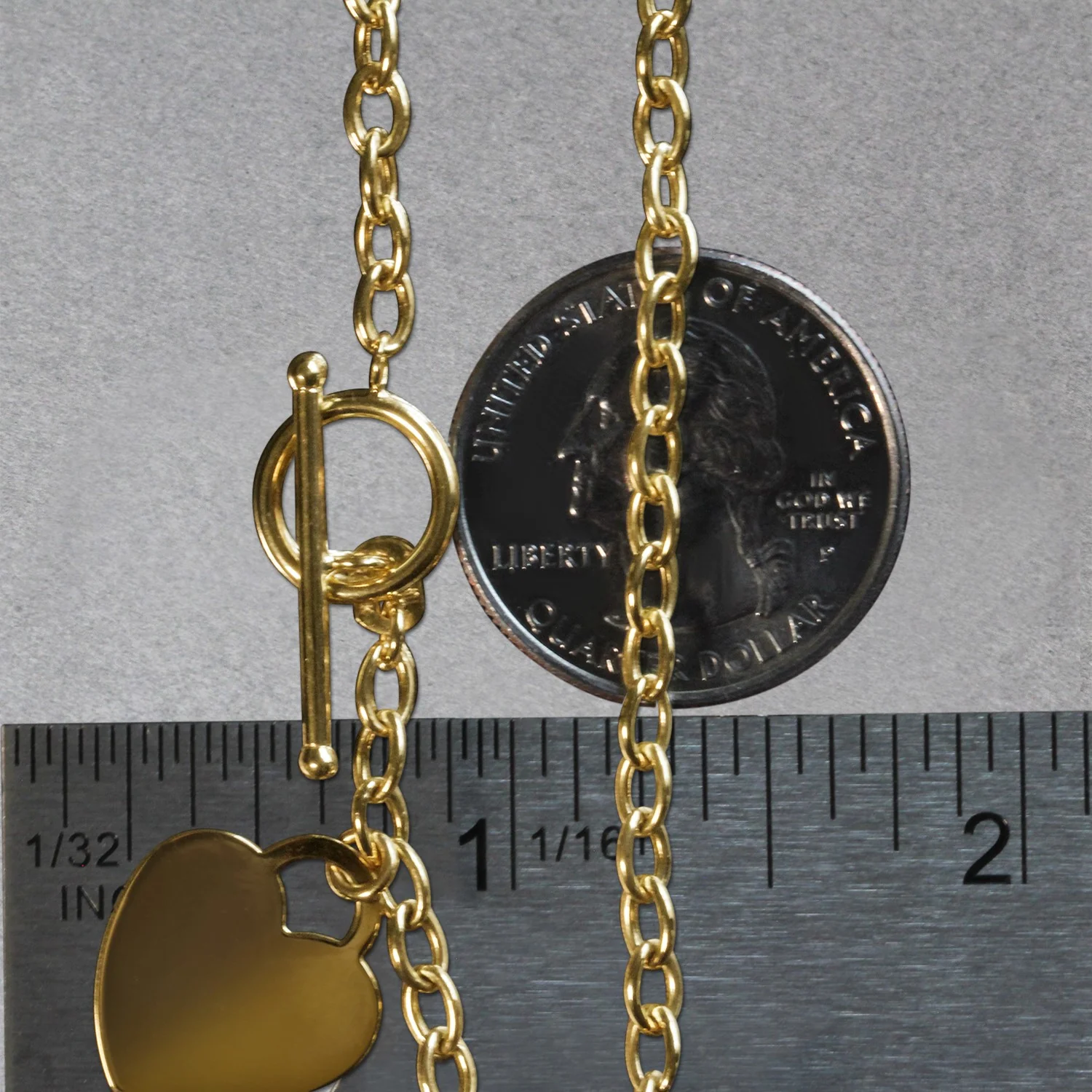 Toggle Bracelet with Heart Charm in 14k Yellow Gold - Image 7