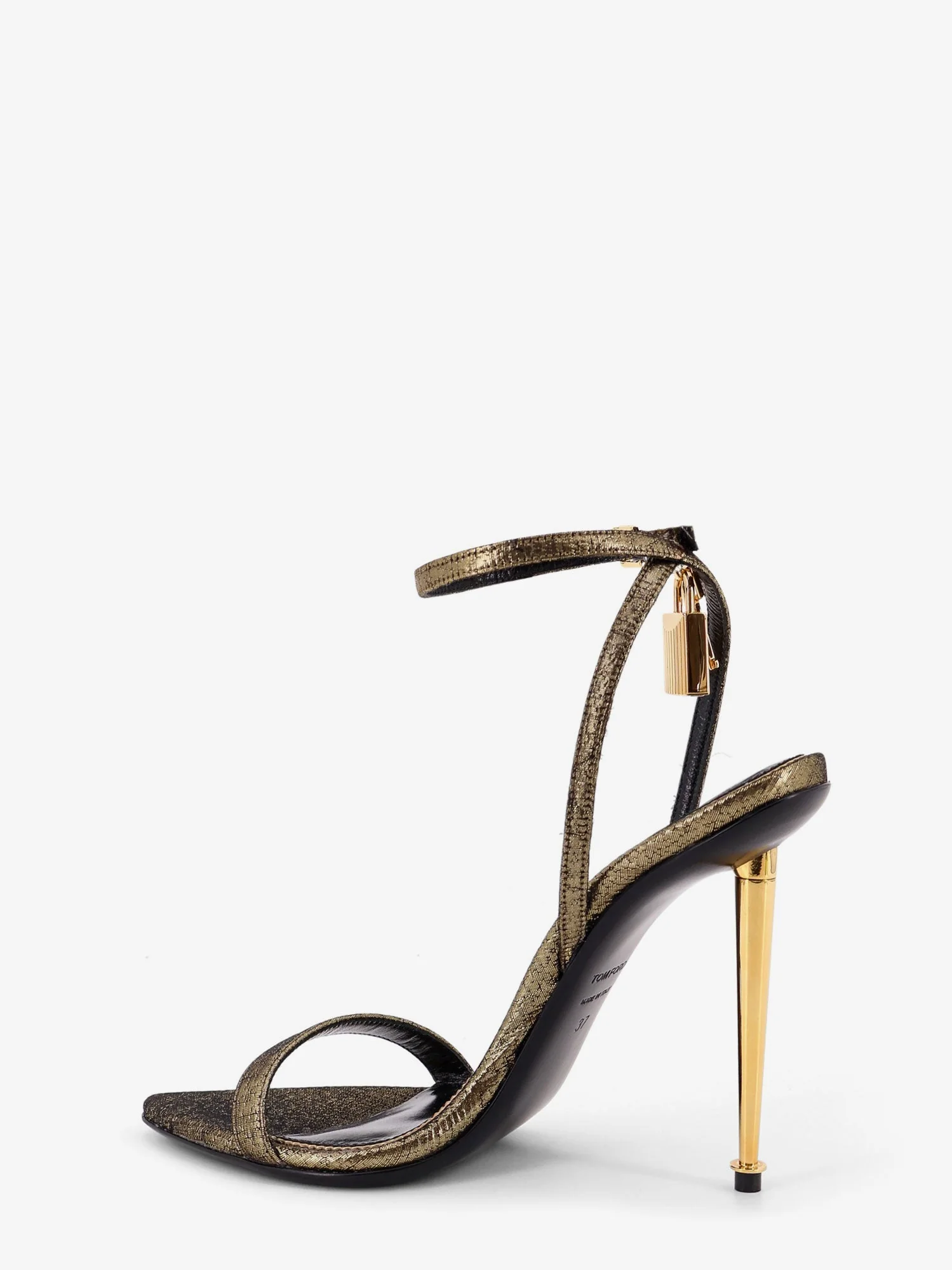 Tom Ford Laminated Leather Sandals With Logoed Padlock - Image 3