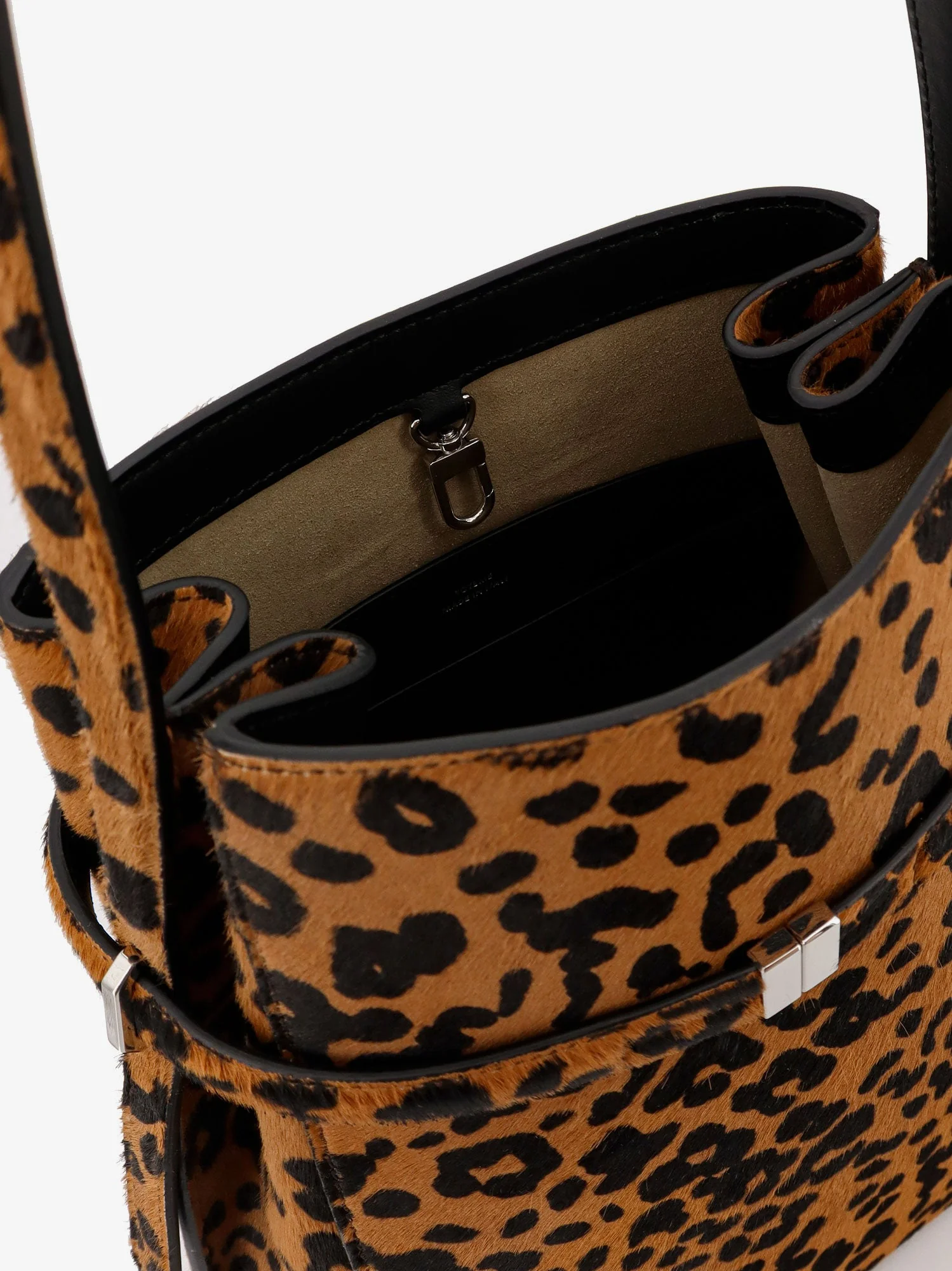 Toteme Belted Pony Hair Bucket Bag - Image 4