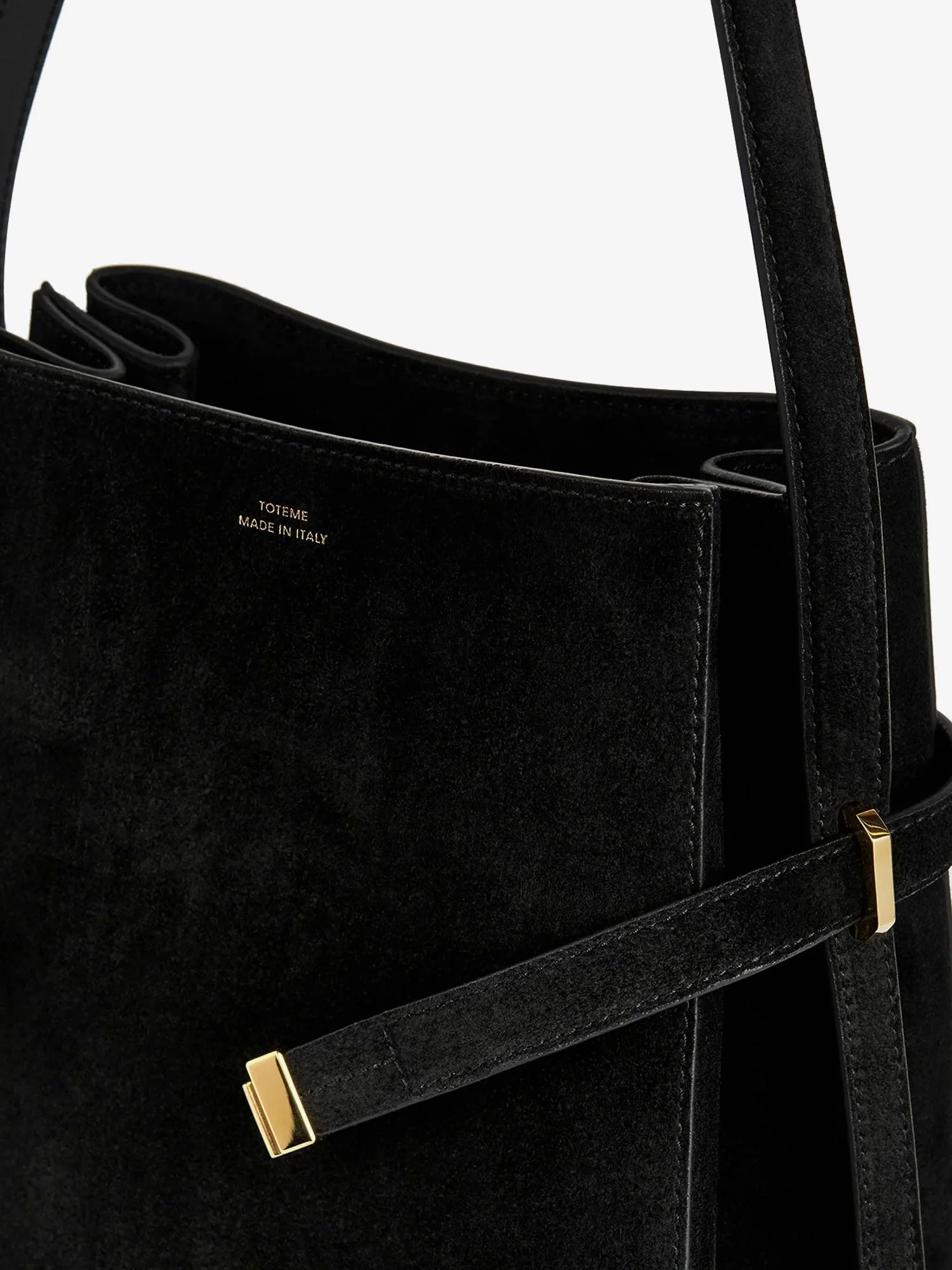 Toteme Belted Suede Bucket Bag - Image 4