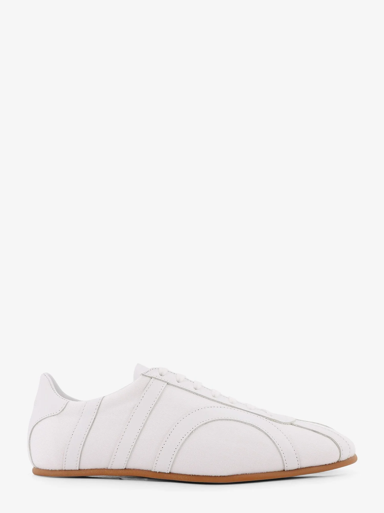 Toteme Canvas Low-Top Sneakers With Leather Profiles