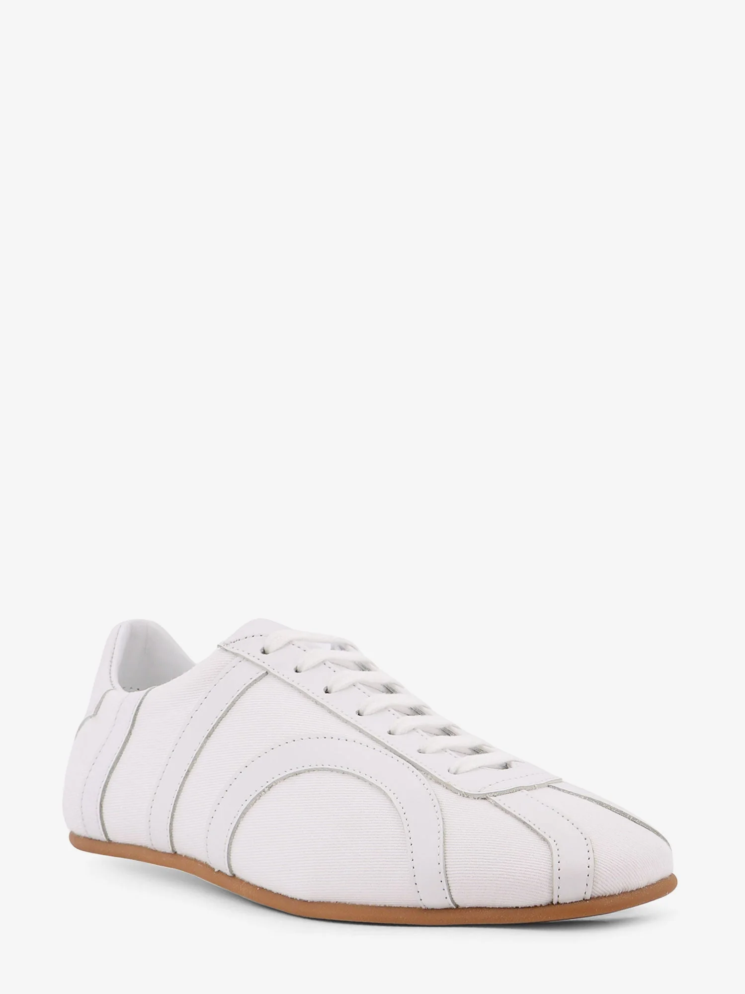 Toteme Canvas Low-Top Sneakers With Leather Profiles - Image 2