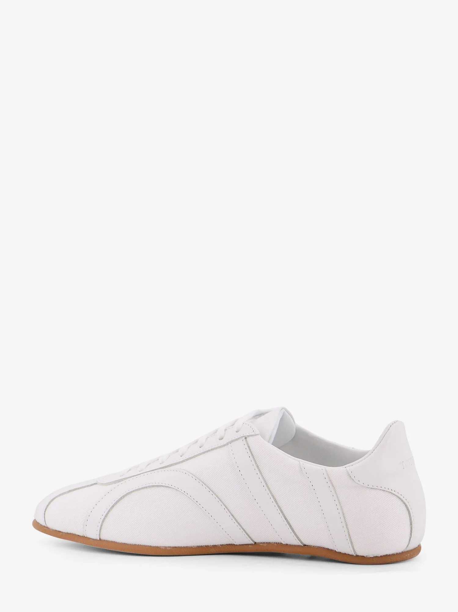 Toteme Canvas Low-Top Sneakers With Leather Profiles - Image 3