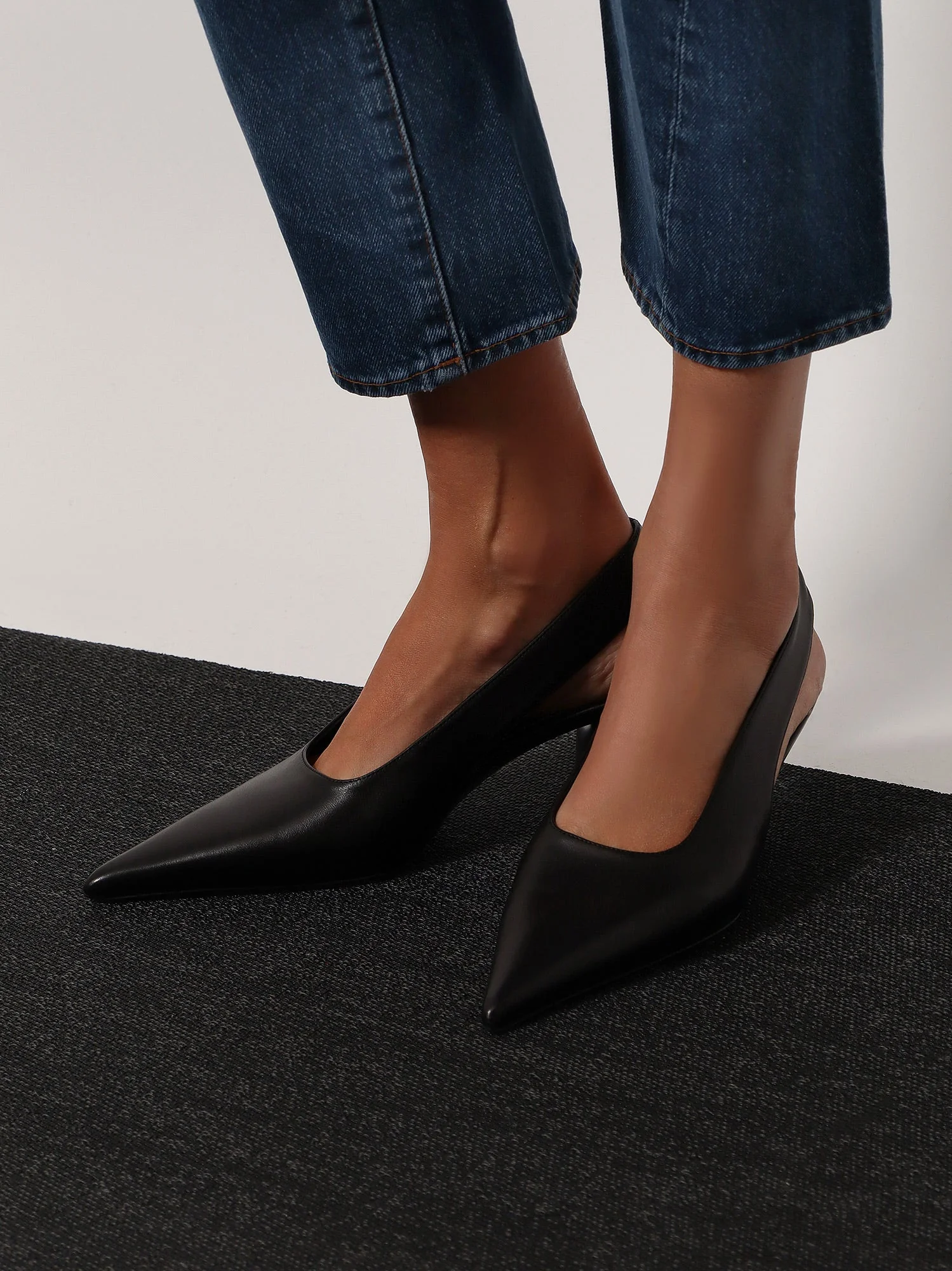 Toteme Leather Decolleté Slingback - Image 2