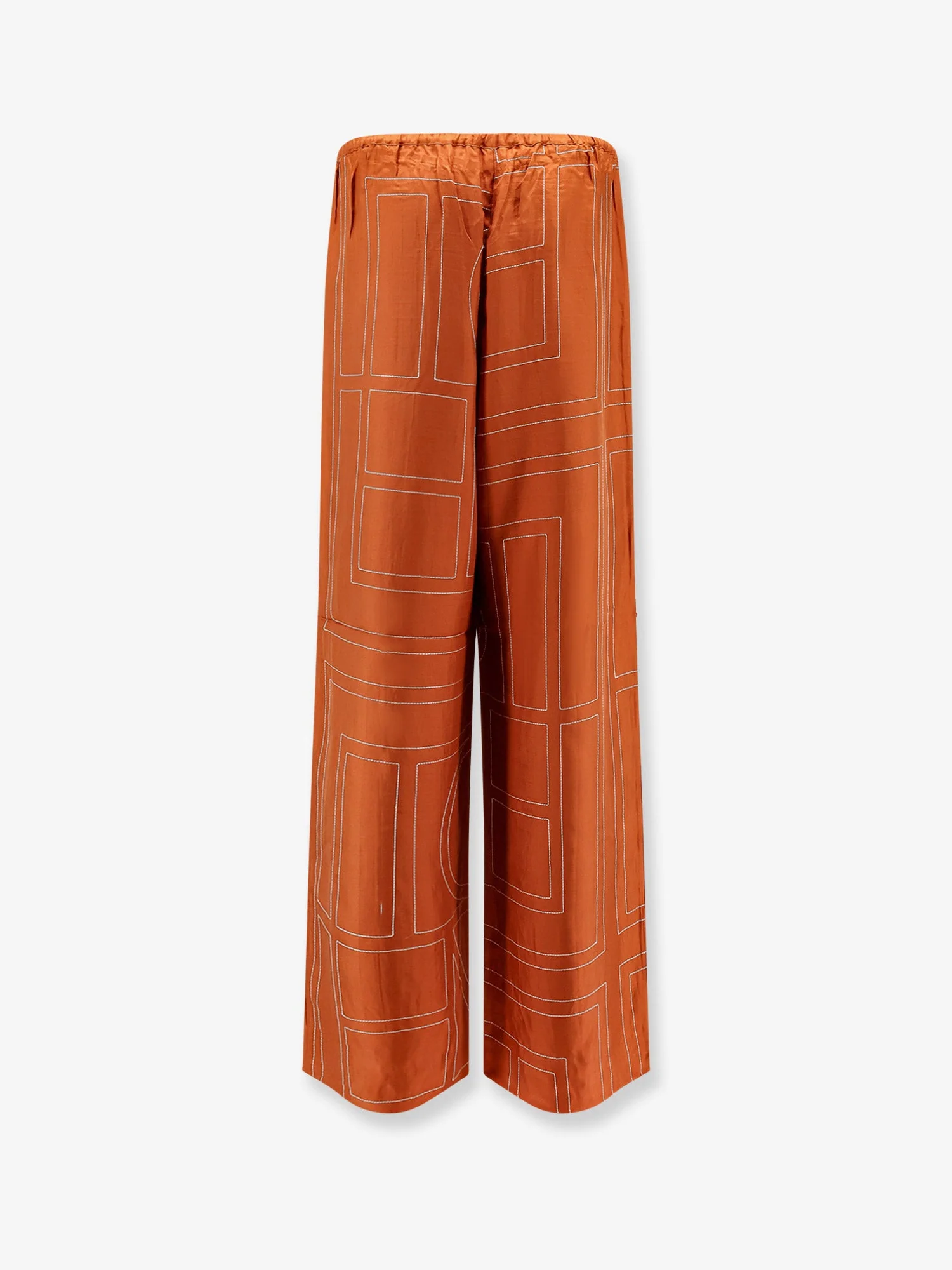 Toteme Silk Trousers With Monogram Logo Embroidery - Image 4