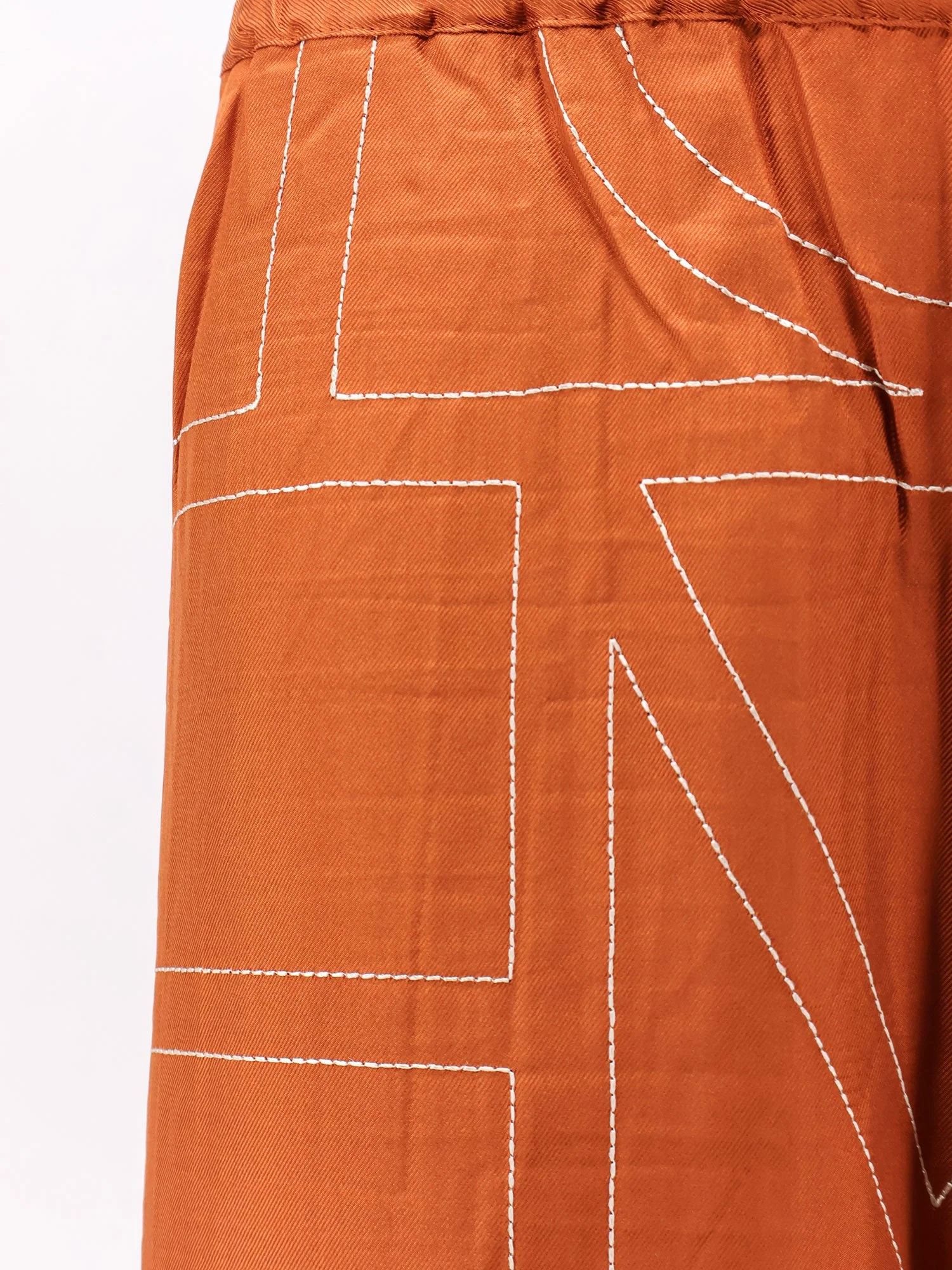 Toteme Silk Trousers With Monogram Logo Embroidery - Image 5