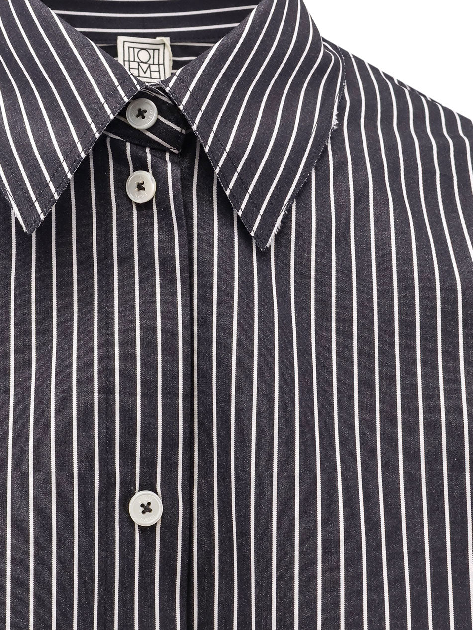 Toteme Striped Kimono-Sleeve Shirtdress - Image 5