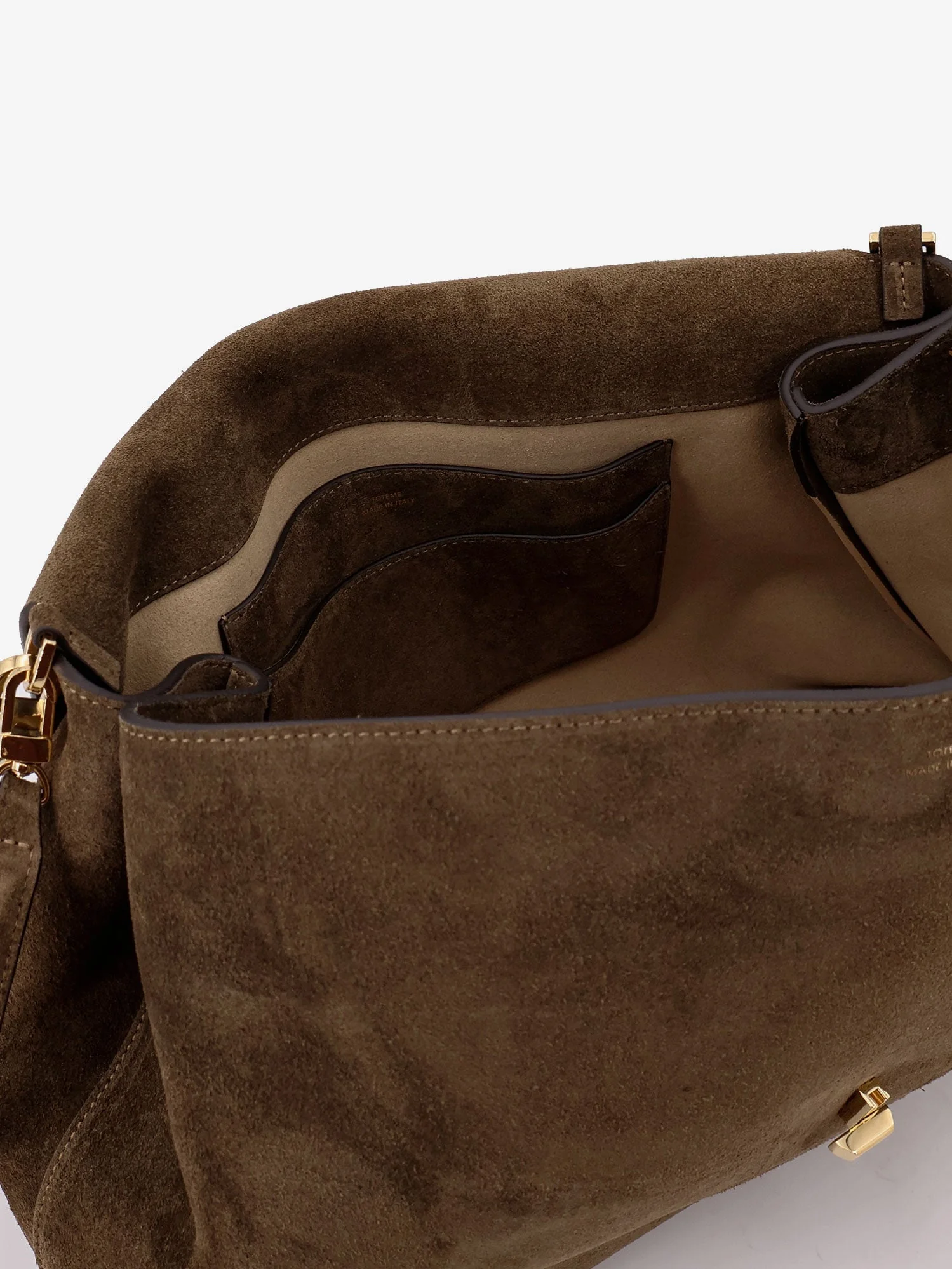 Toteme T-Lock Suede Shoulder Bag - Image 5