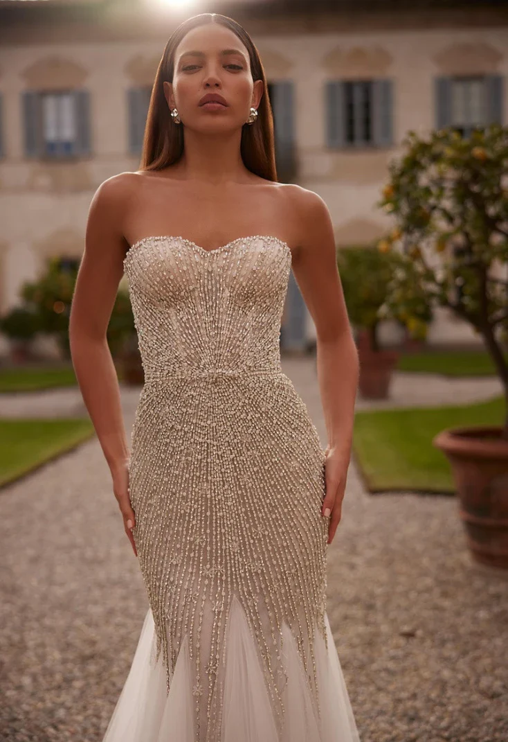 Valencia Beaded Mermaid Wedding Gown - Image 3