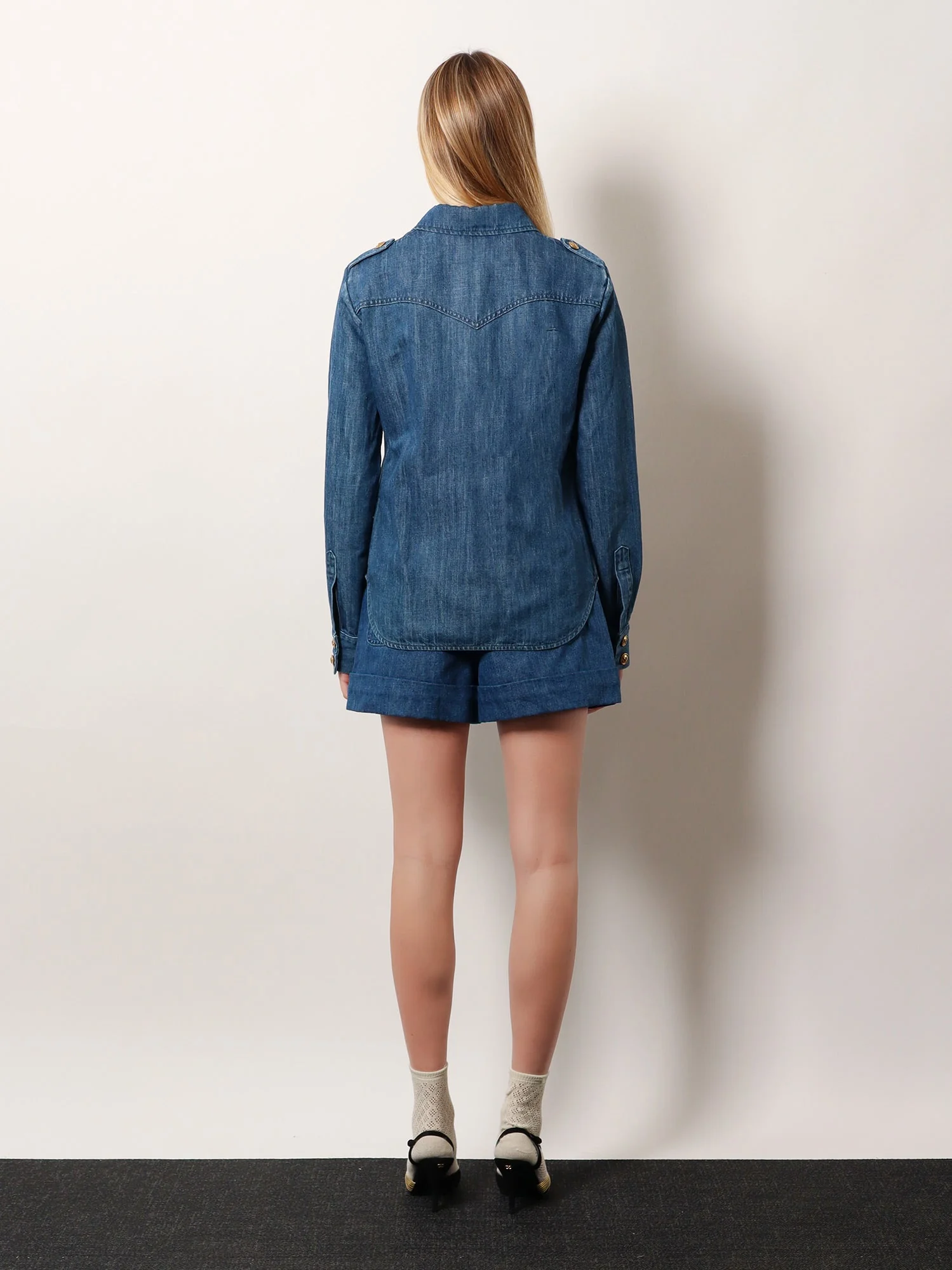 Valentino Denim Shirt With Vlogo Buttons - Image 3