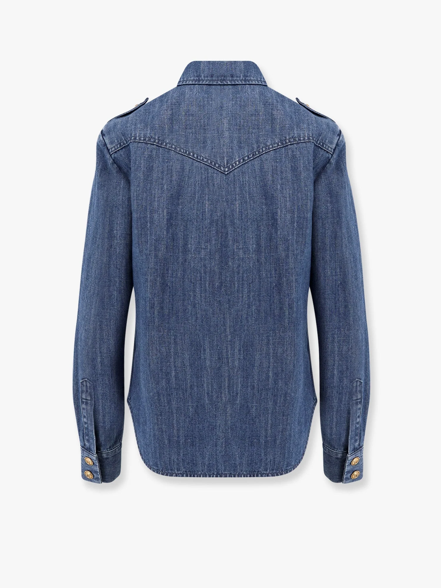 Valentino Denim Shirt With Vlogo Buttons - Image 4