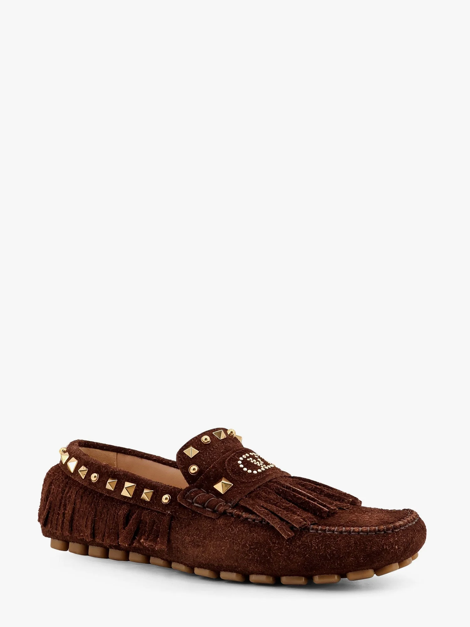 Valentino Garavani Driver Fastaway Suede Loafer With Fringes - Image 3