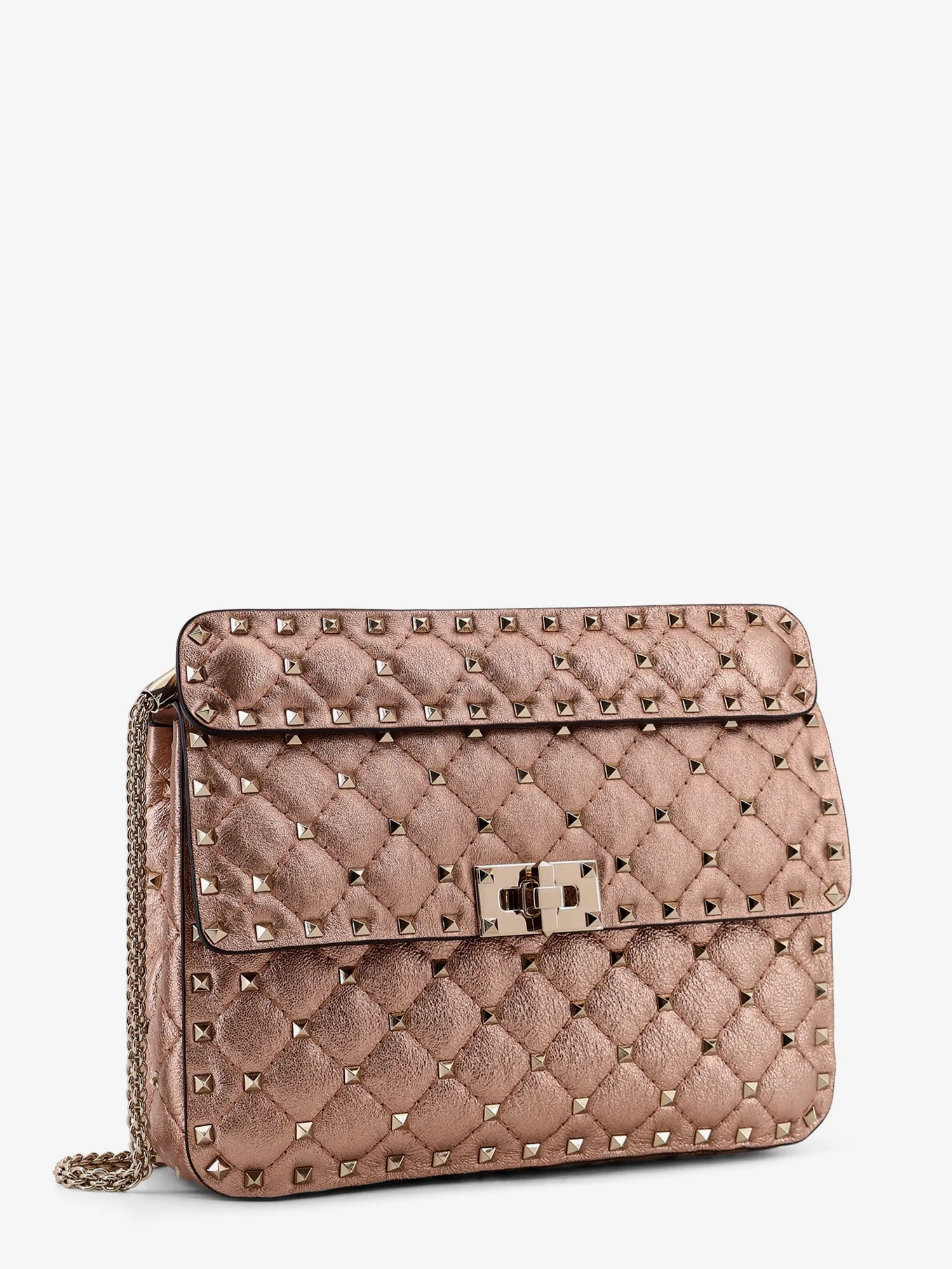 Valentino Garavani Laminated Leather Rockstud Spike Crossbody Bag - Image 3