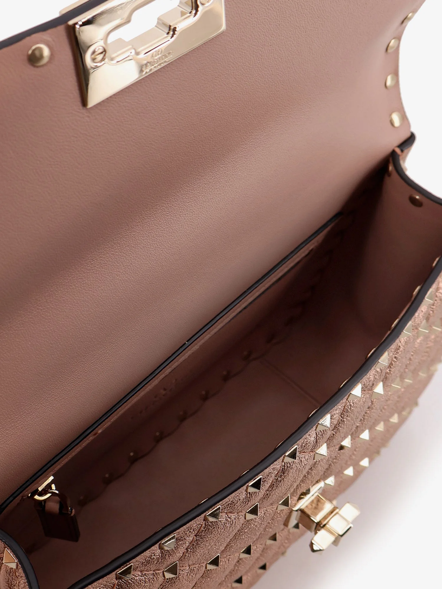 Valentino Garavani Laminated Leather Rockstud Spike Crossbody Bag - Image 4