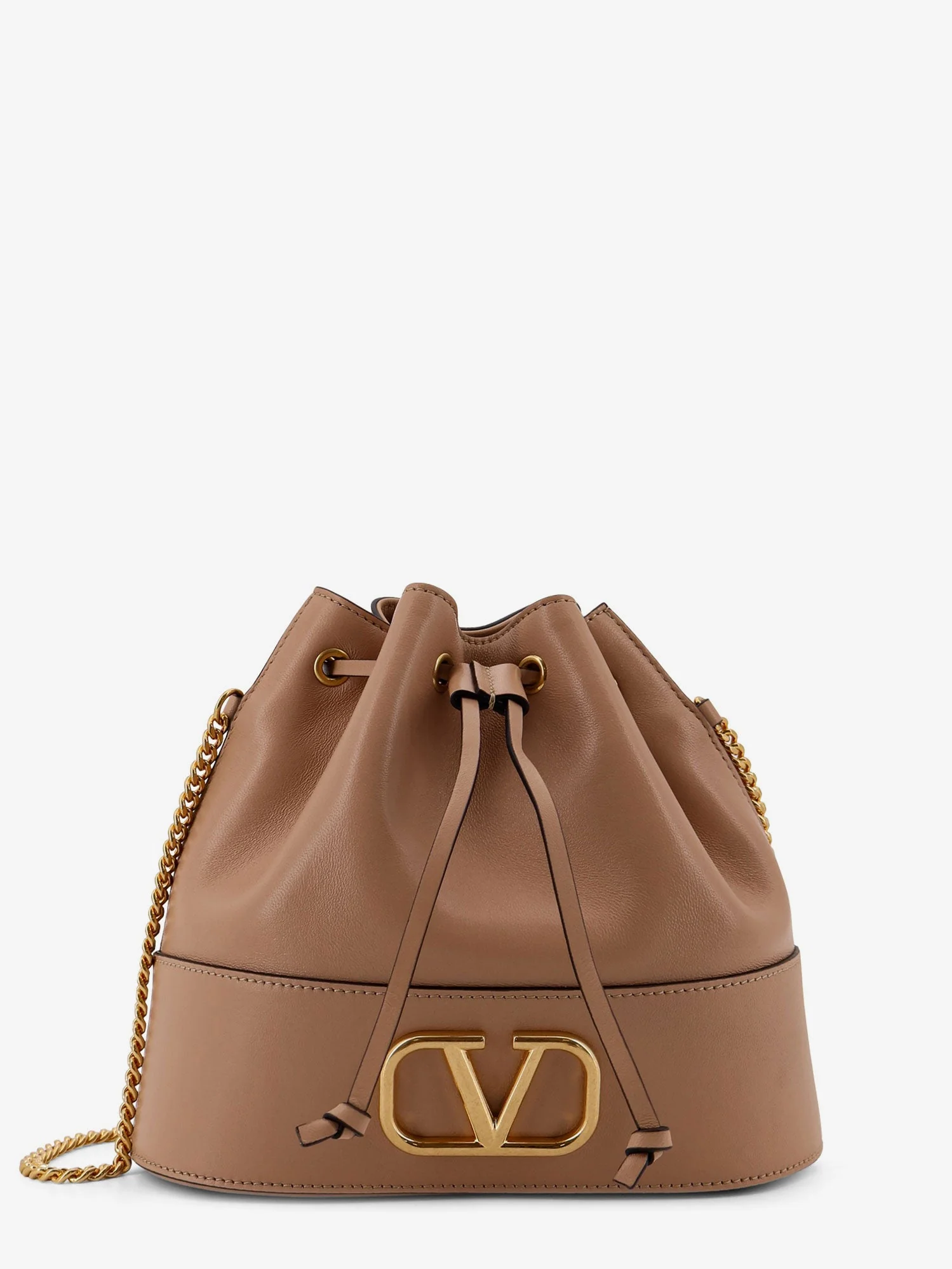 Valentino Garavani Leather Bucket Bag With Vlogo Signature