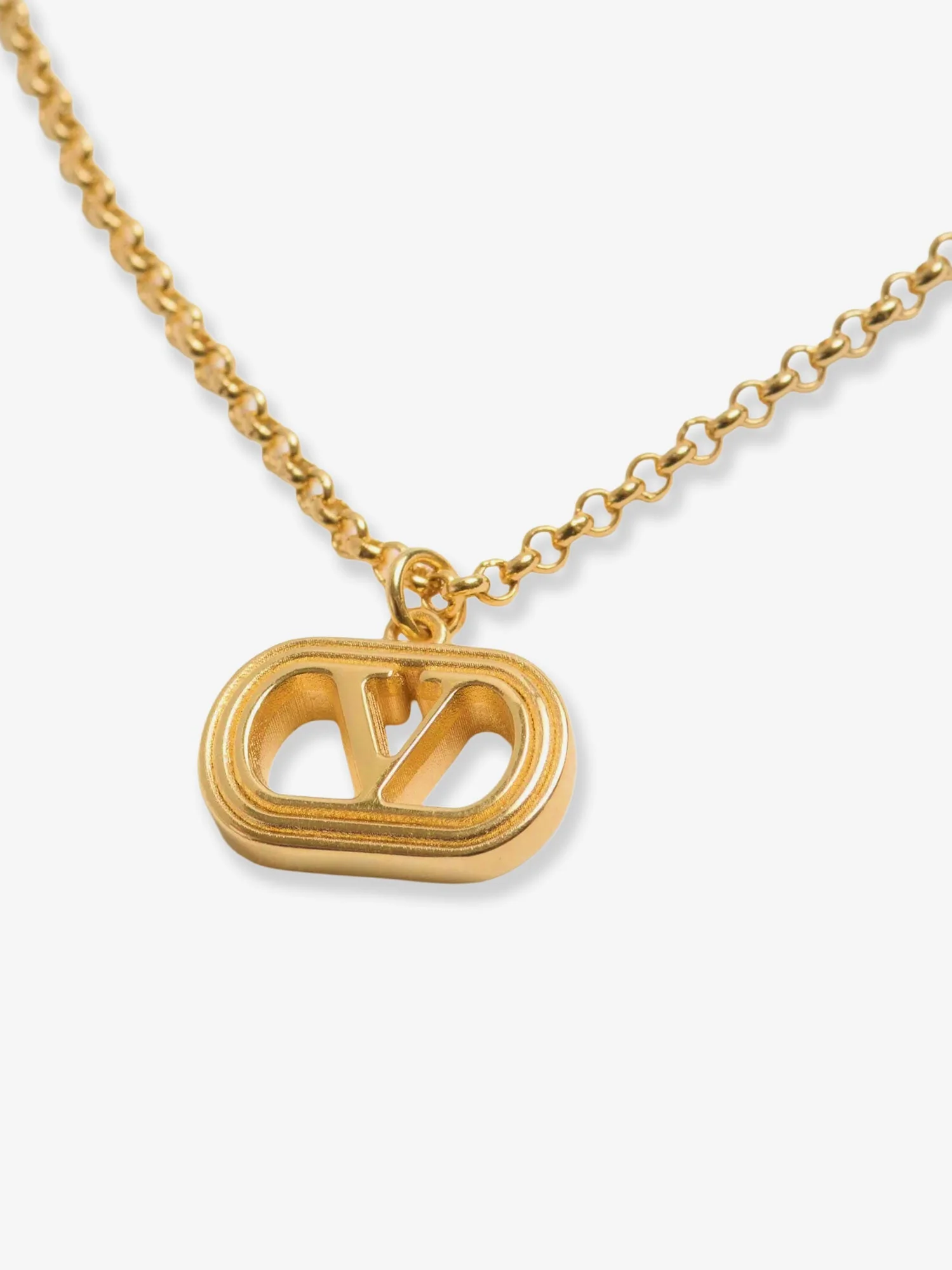 Valentino Garavani Ovalette Metal Necklace With Golden Finish - Image 2