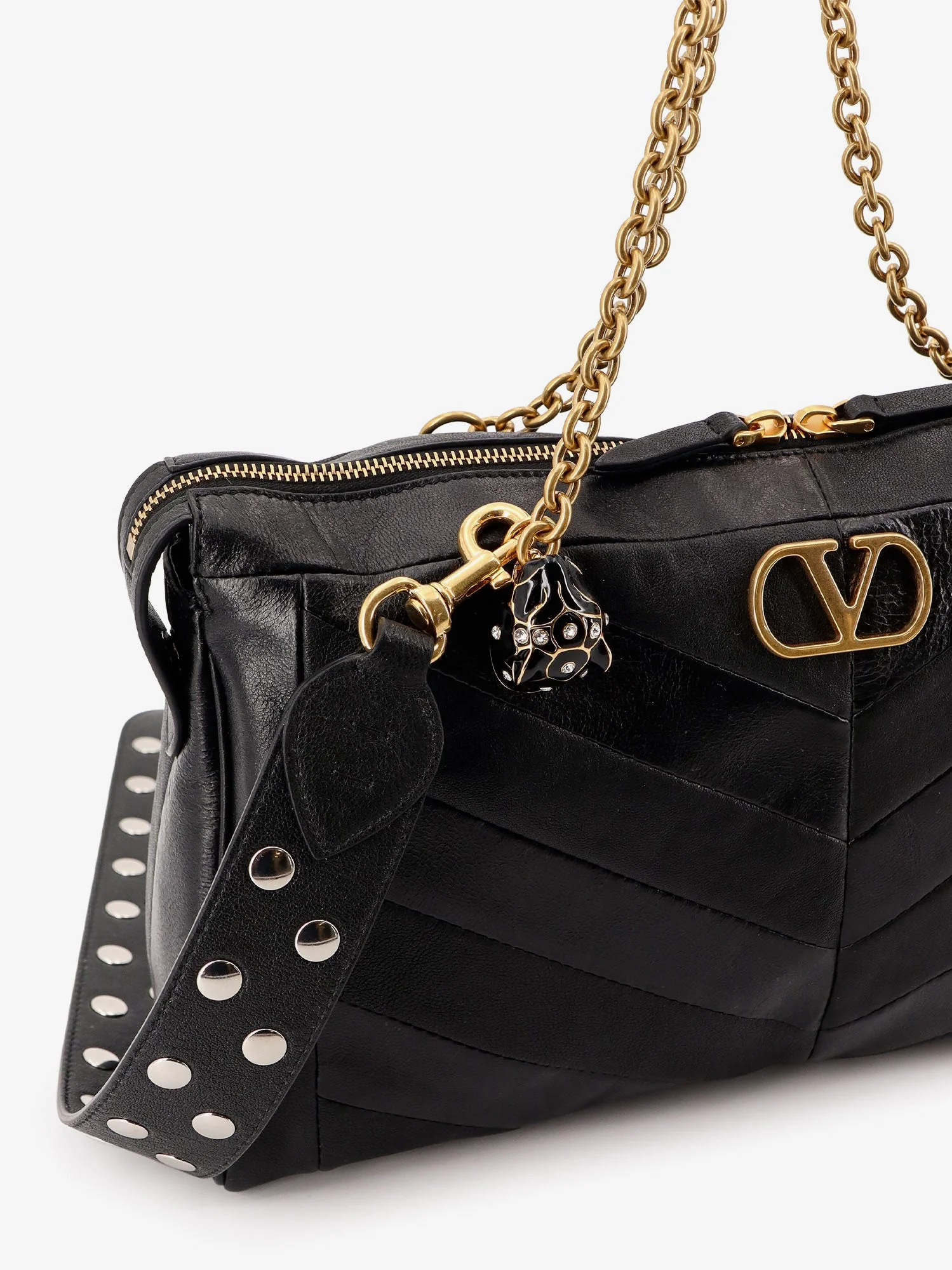 Valentino Garavani Panthea Leather Crossbody Bag With Metal Vlogo Signature - Image 4
