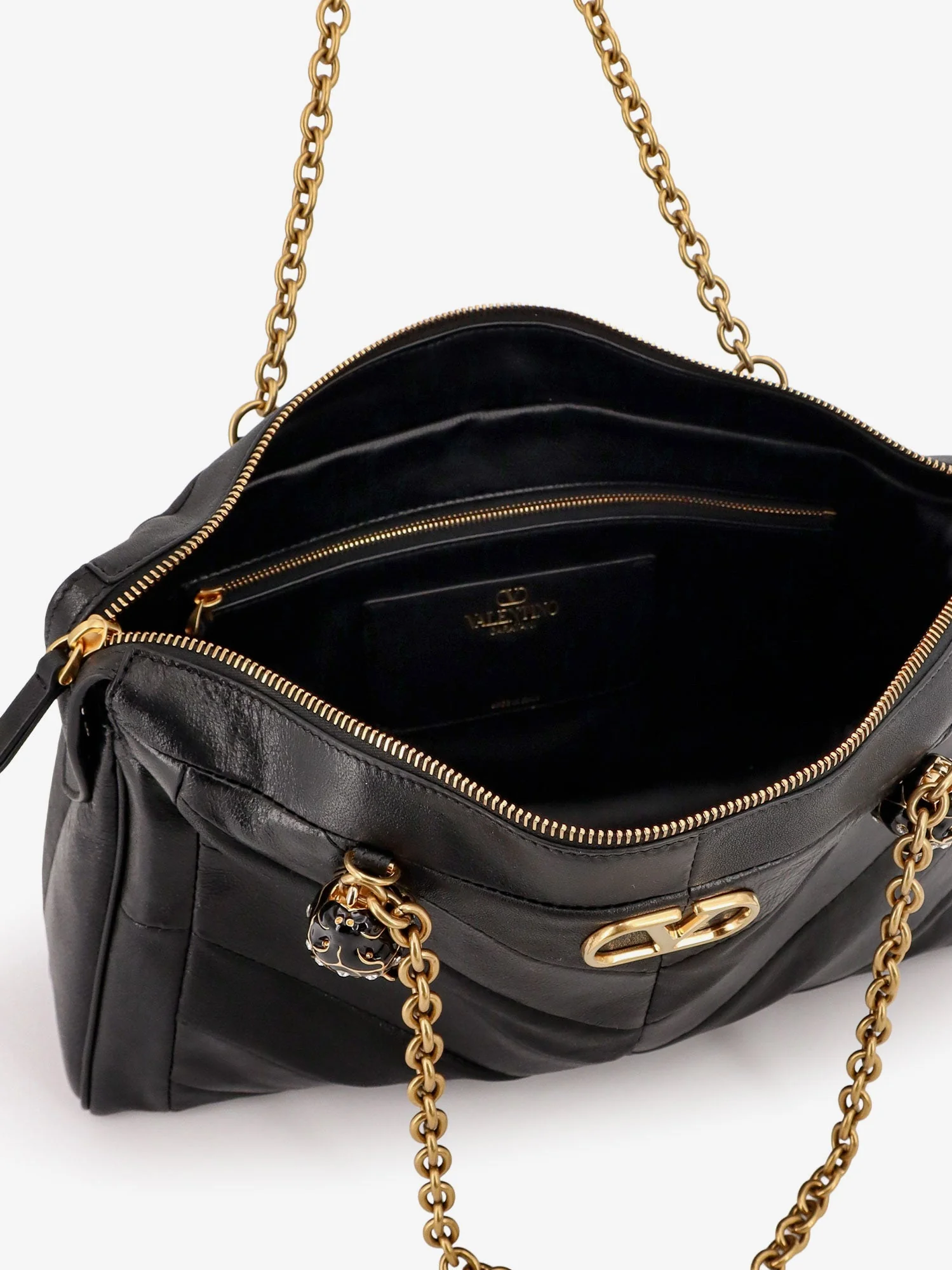 Valentino Garavani Panthea Leather Crossbody Bag With Metal Vlogo Signature - Image 5