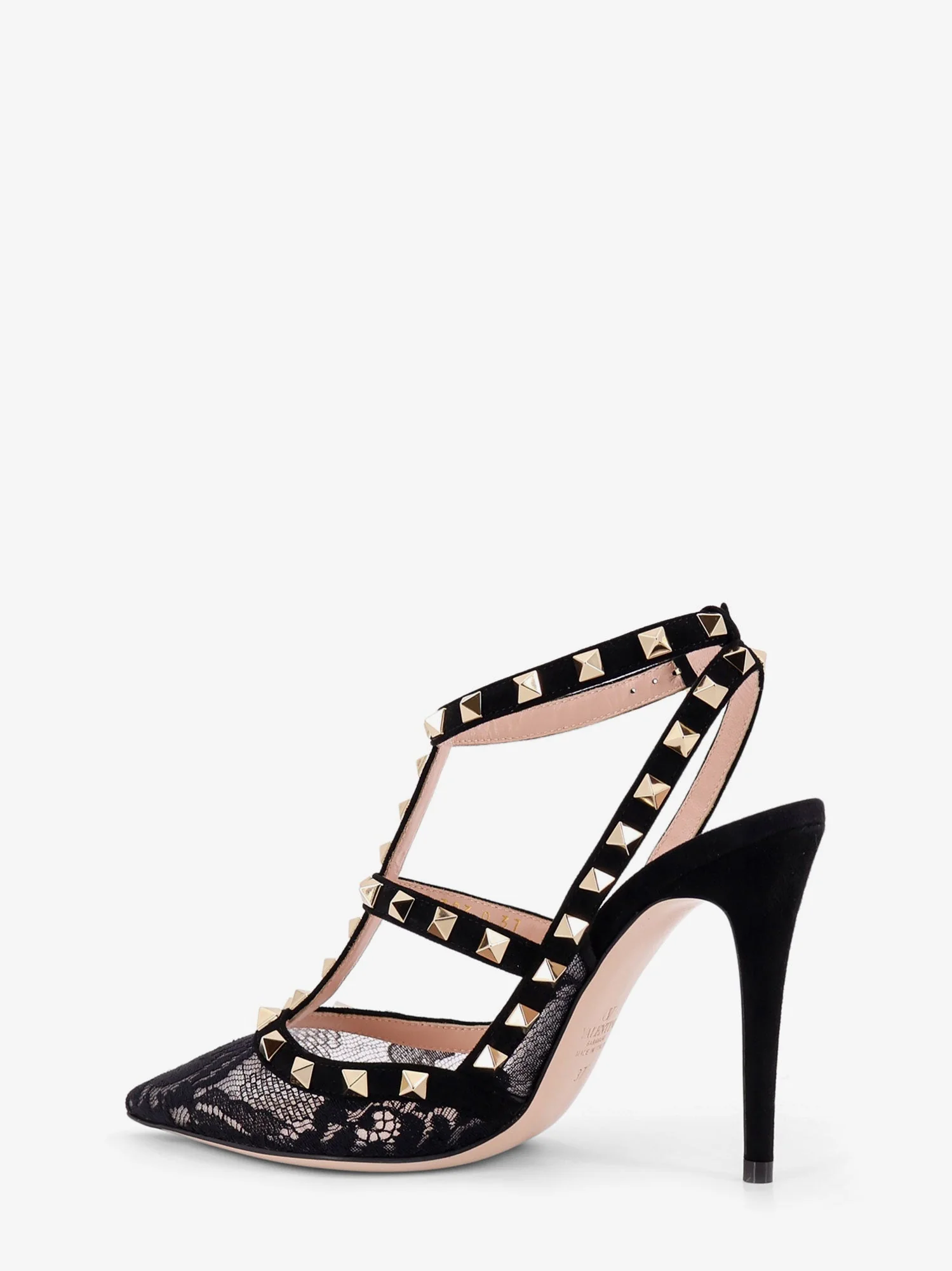 Valentino Garavani Rockstud Suede And Lace Pumps - Image 3