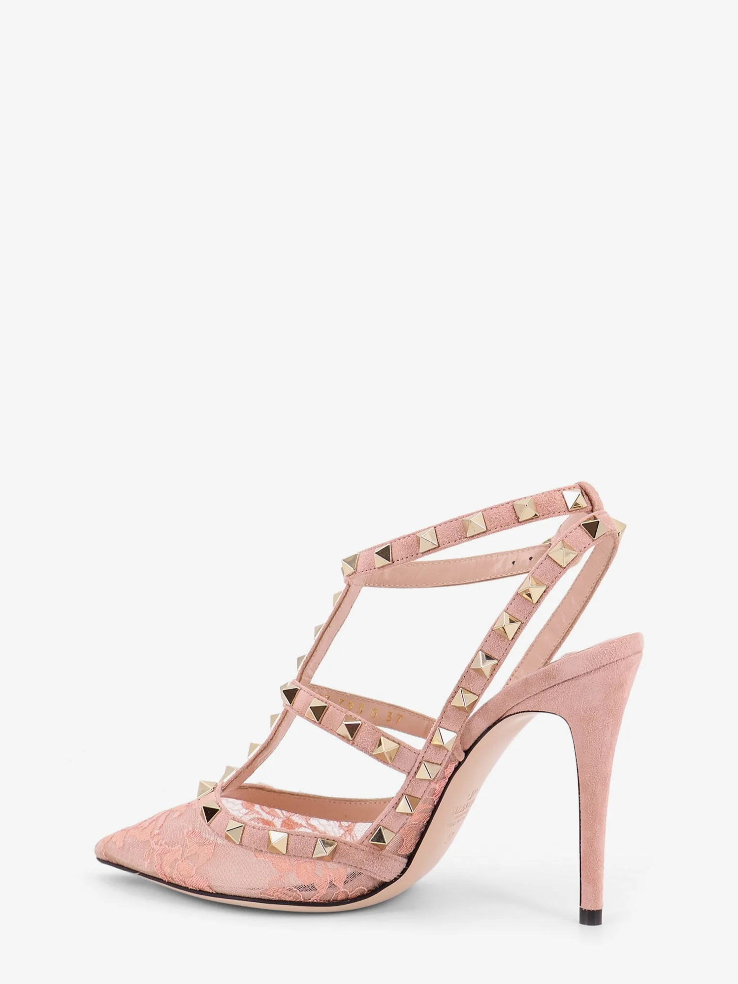 Valentino Garavani Rockstud Suede And Lace Pumps - Image 4