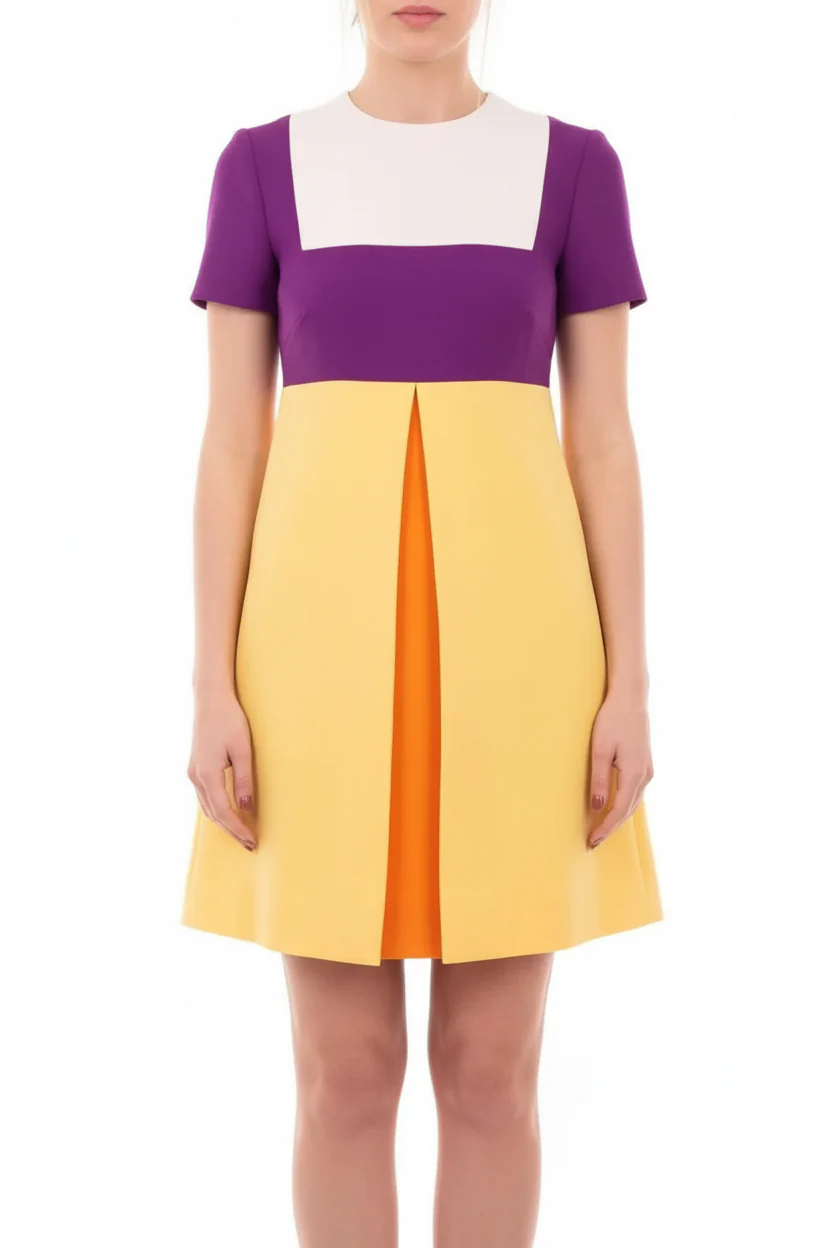Valentino Silk & Wool Mini Trapeze Dress