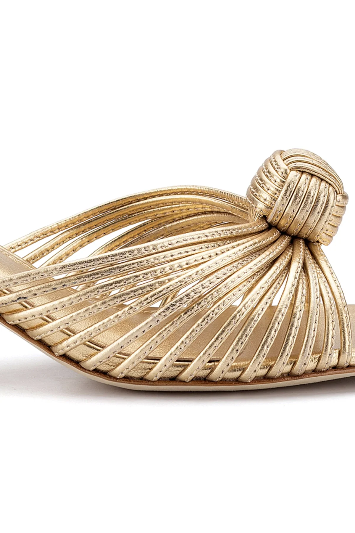 Larroude Valerie Mule In Gold Metallic Leather - Image 3