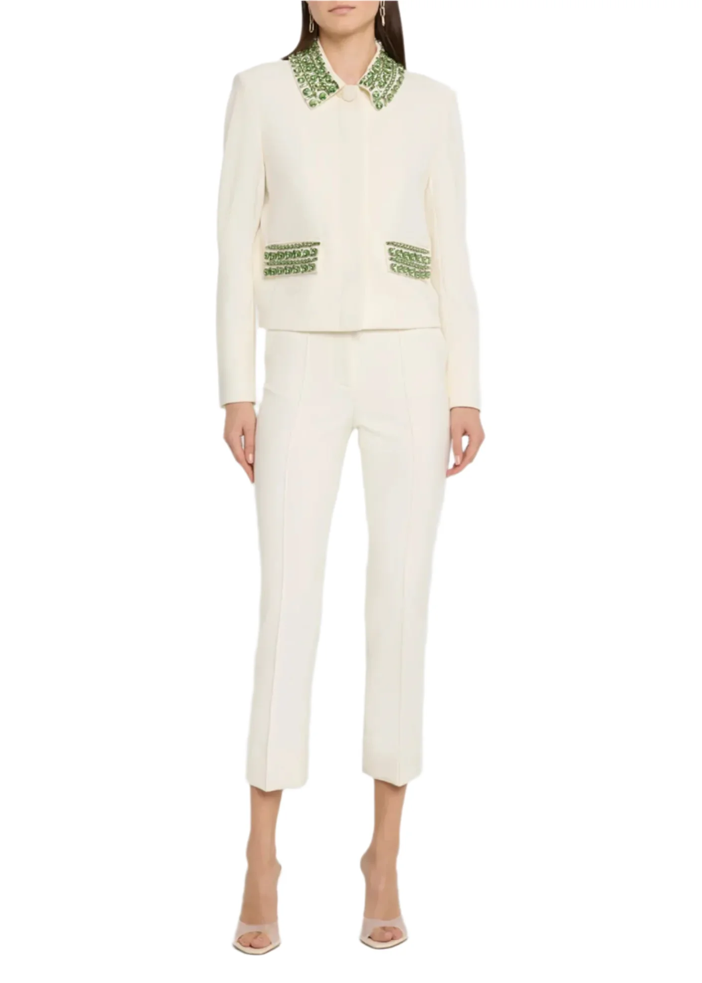 Veronica Beard Imogen Embellished Cropped Jacket - Image 2