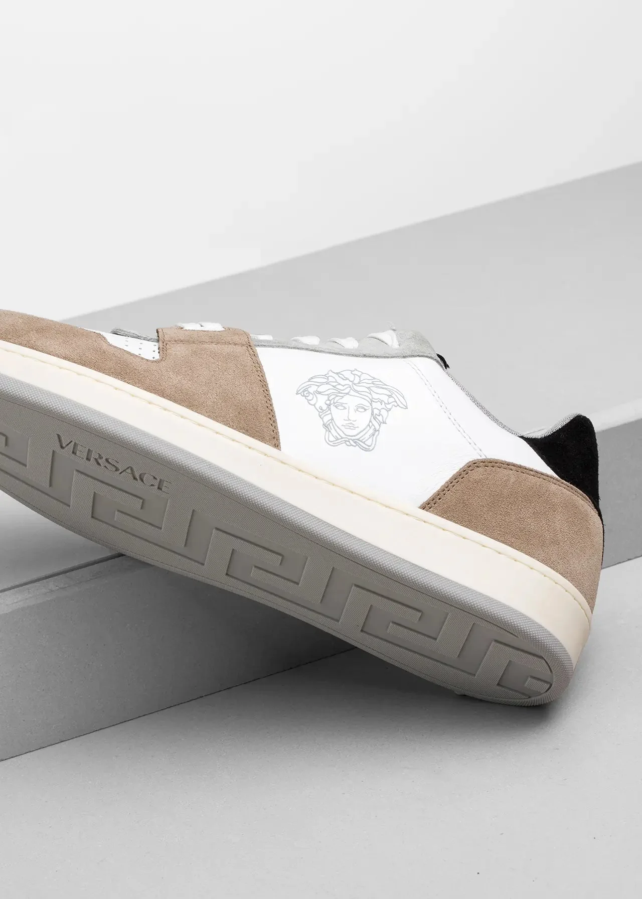 Versace Medusa Logo Suede Leather Multicolor Sneakers - Image 3