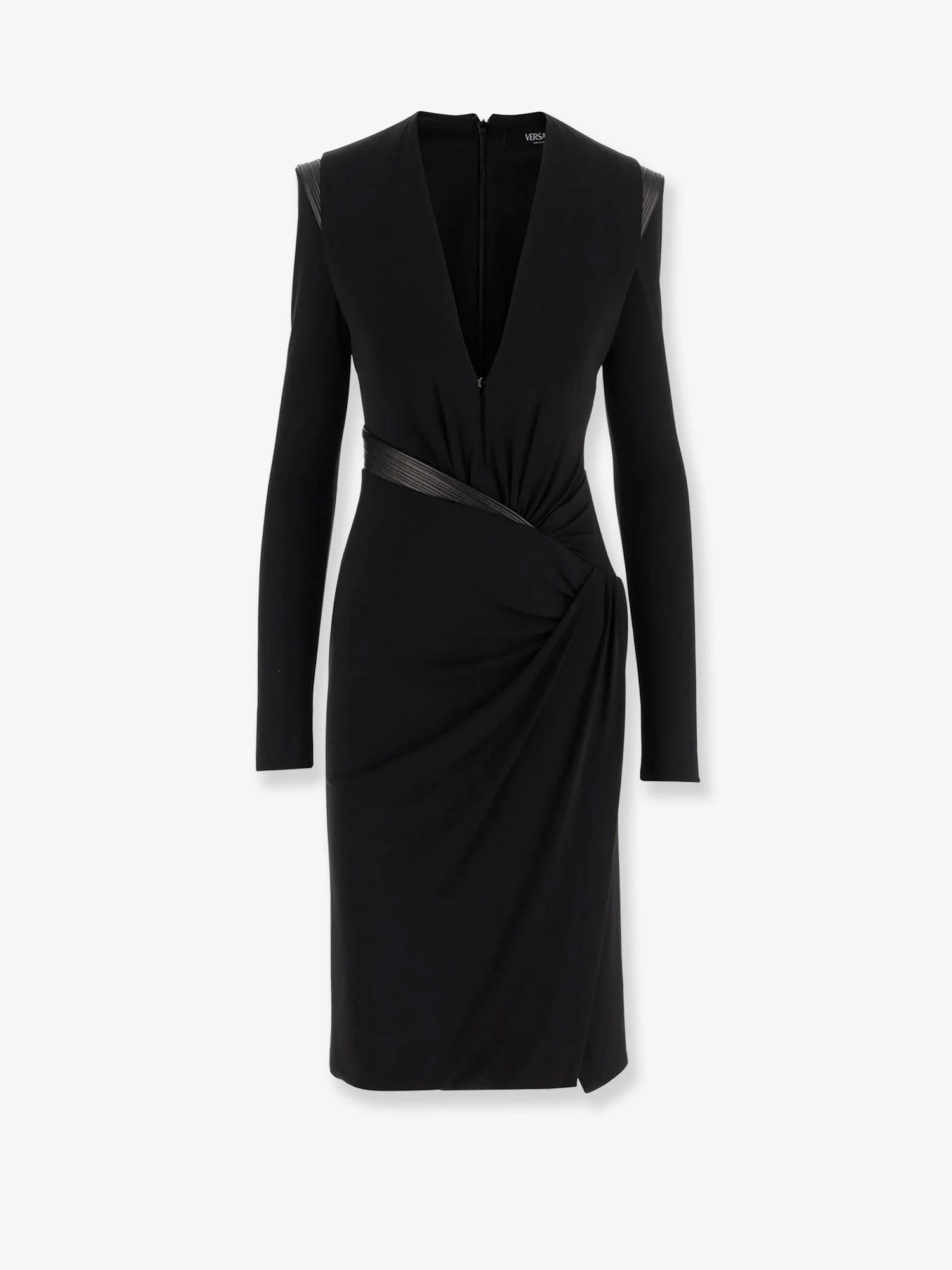 Versace Crepe Mini Dress With V-Neckline