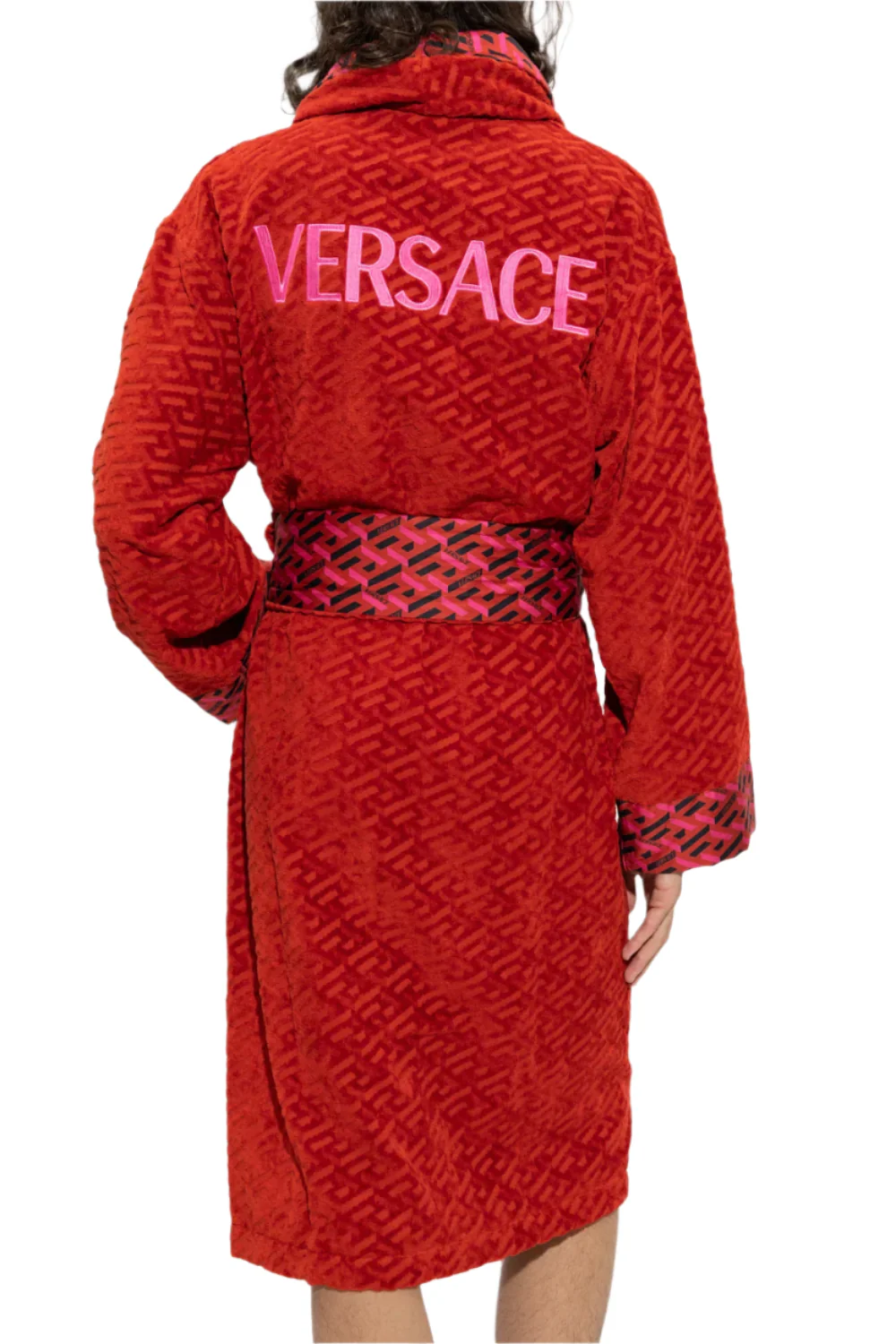 Versace Unisex La Greca Monogram Belted Bathrobe - Image 3