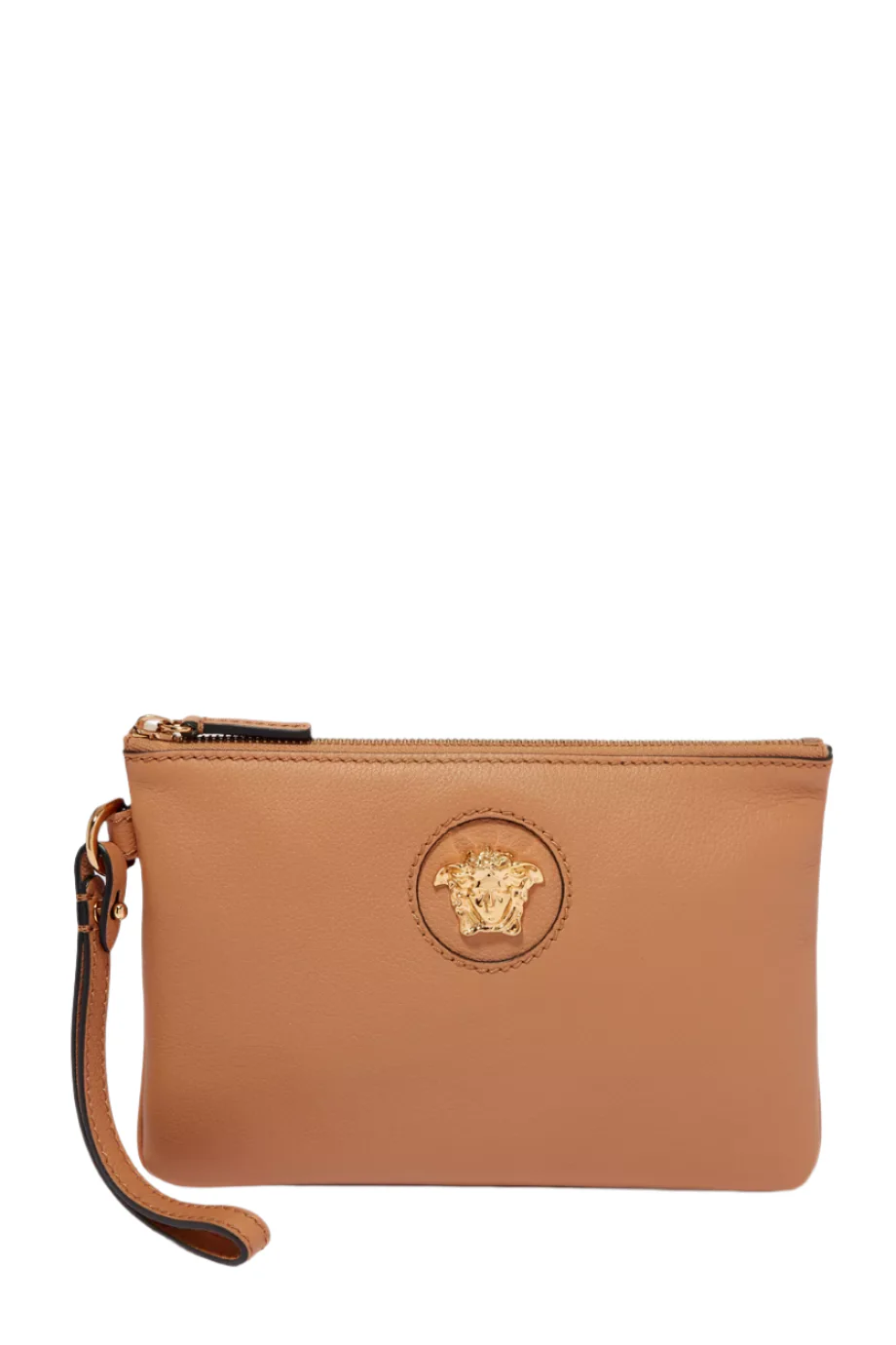 Versace La Medusa Leather Zip Pouch