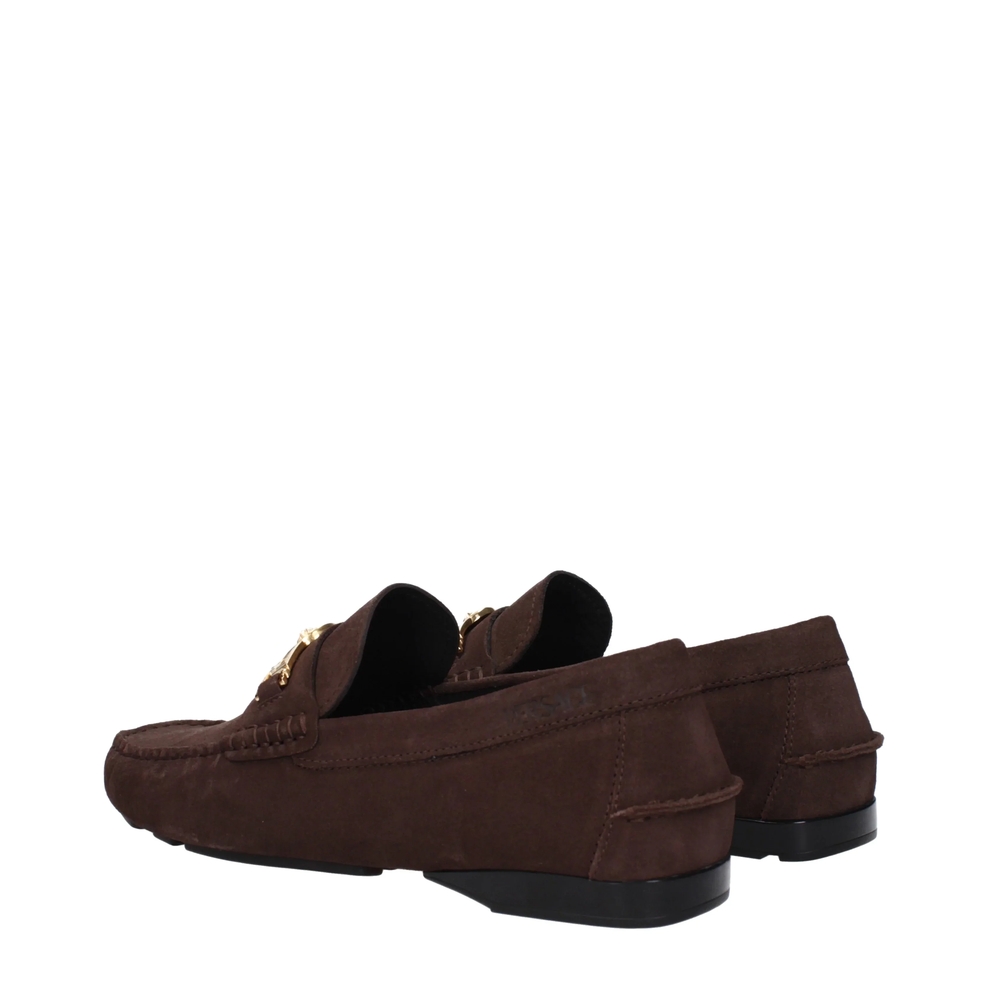 Versace Brown Suede Loafers with Medusa Hardware - Image 4