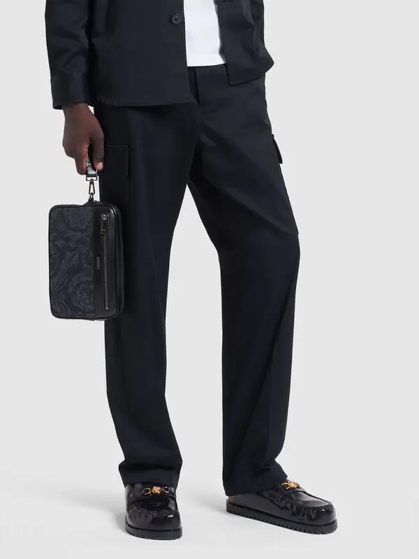 Versace Men's Jacquard Logo Zipped Pouch - Image 2