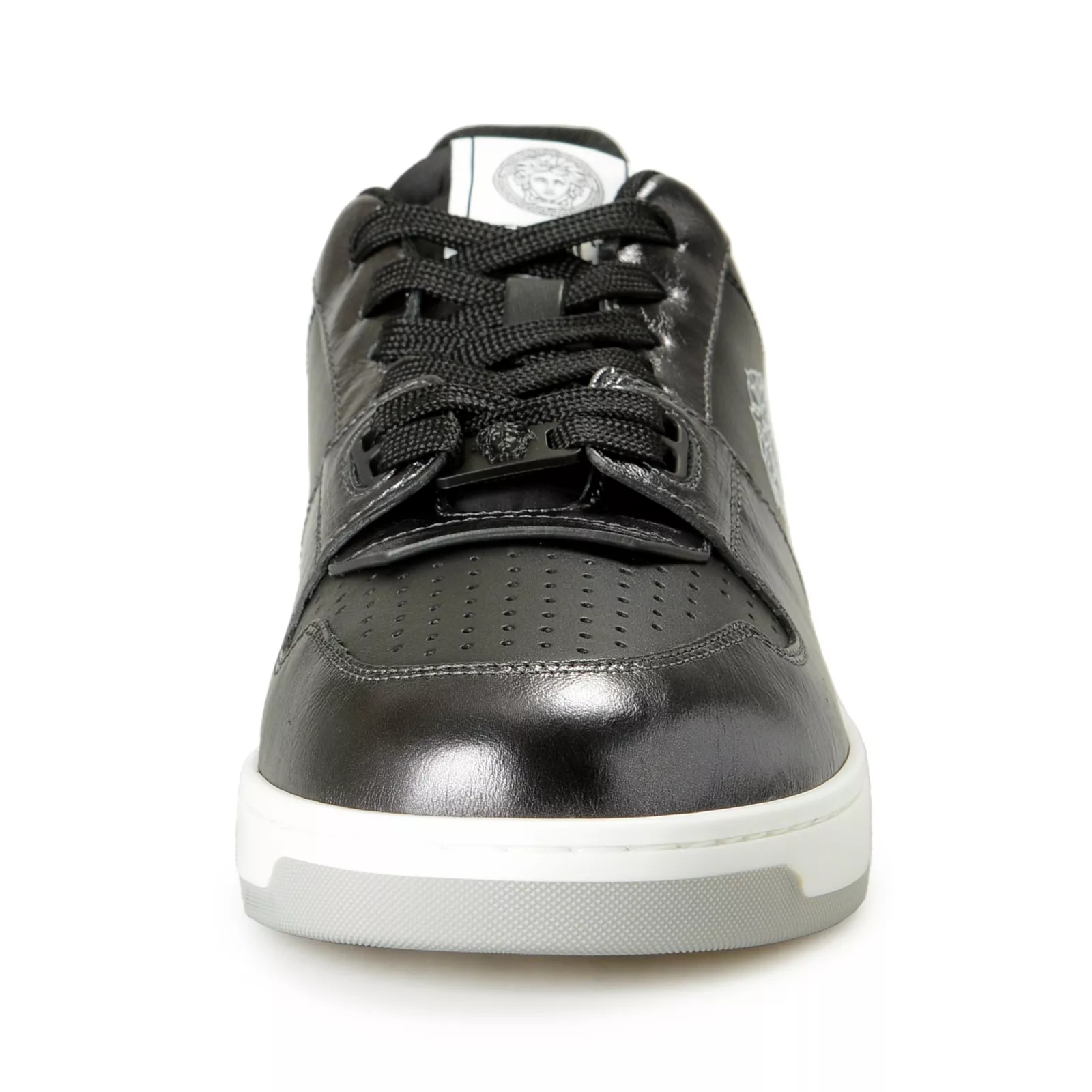 Versace Men's Medusa Logo Black Leather Sneakers - Image 6