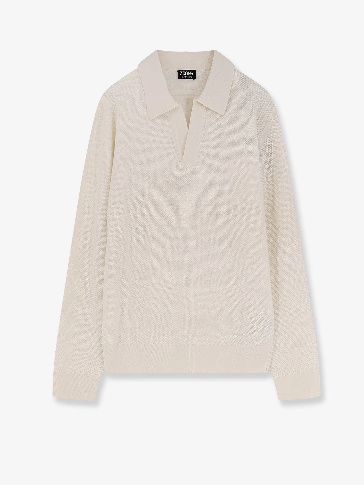 Zegna Jacquard Cashmere Polo Sweater