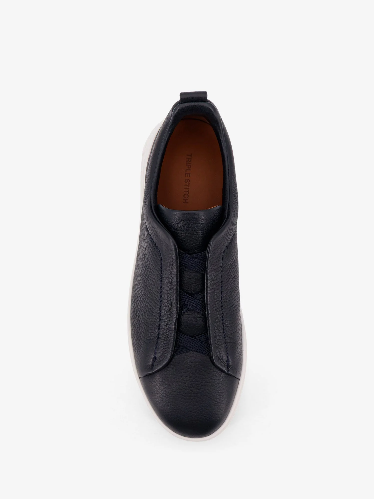 Zegna Triple Stitch Leather Sneakers - Image 9